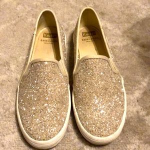 Keds for Kate spade white glitter slide on shoes size 7